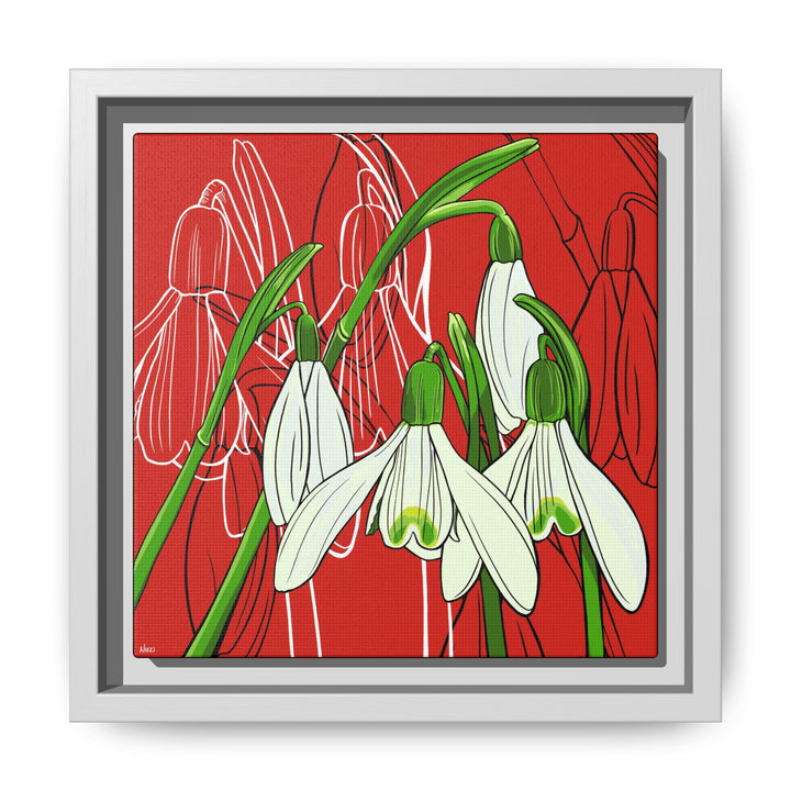 Snowdrop: January Birth Month Flower — Framed Canvas Print Wall Art