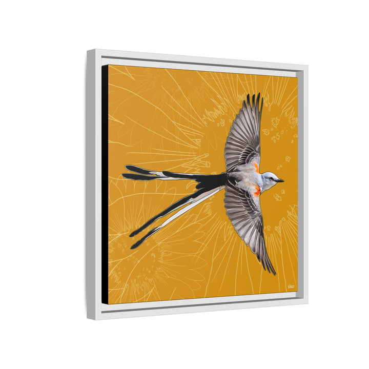 Scissor Tailed Flycatcher: Oklahoma State Bird — Framed Canvas Print Wall Art