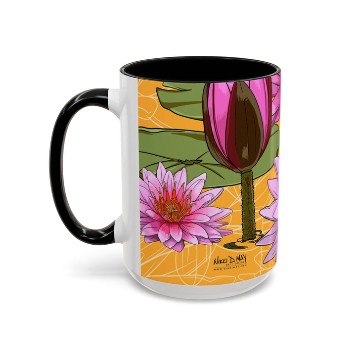 Pink Water Lily Ceramic Coffee Mug – July Birth Month Flower