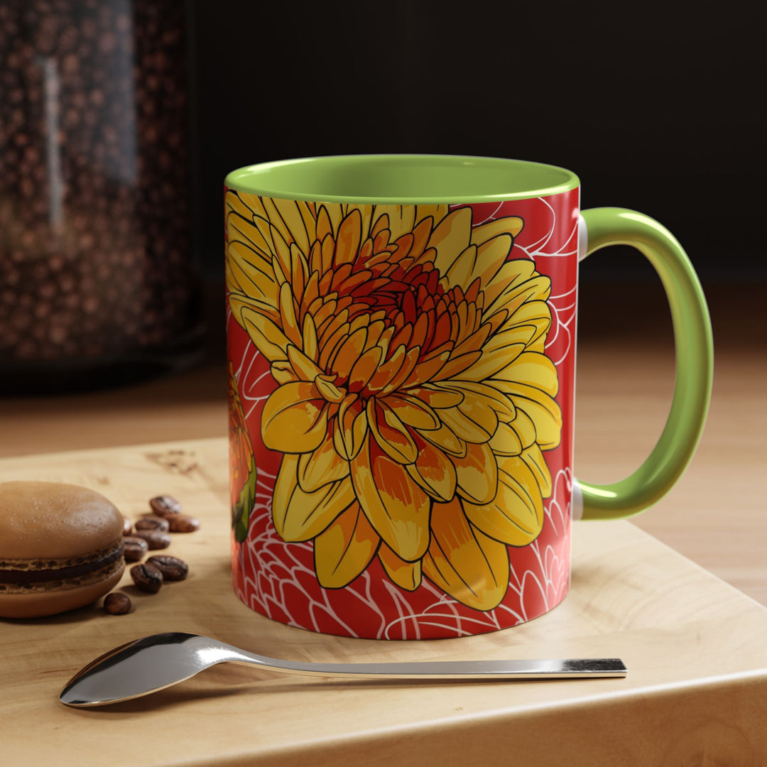 Chrysanthemum Ceramic Coffee Mug – November Birth Month Flower