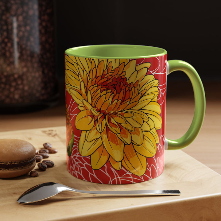 Chrysanthemum Ceramic Coffee Mug – November Birth Month Flower