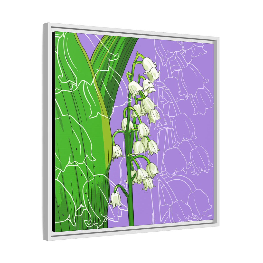 Lily of the Valley: May Birth Month Flower — Framed Canvas Print Wall Art