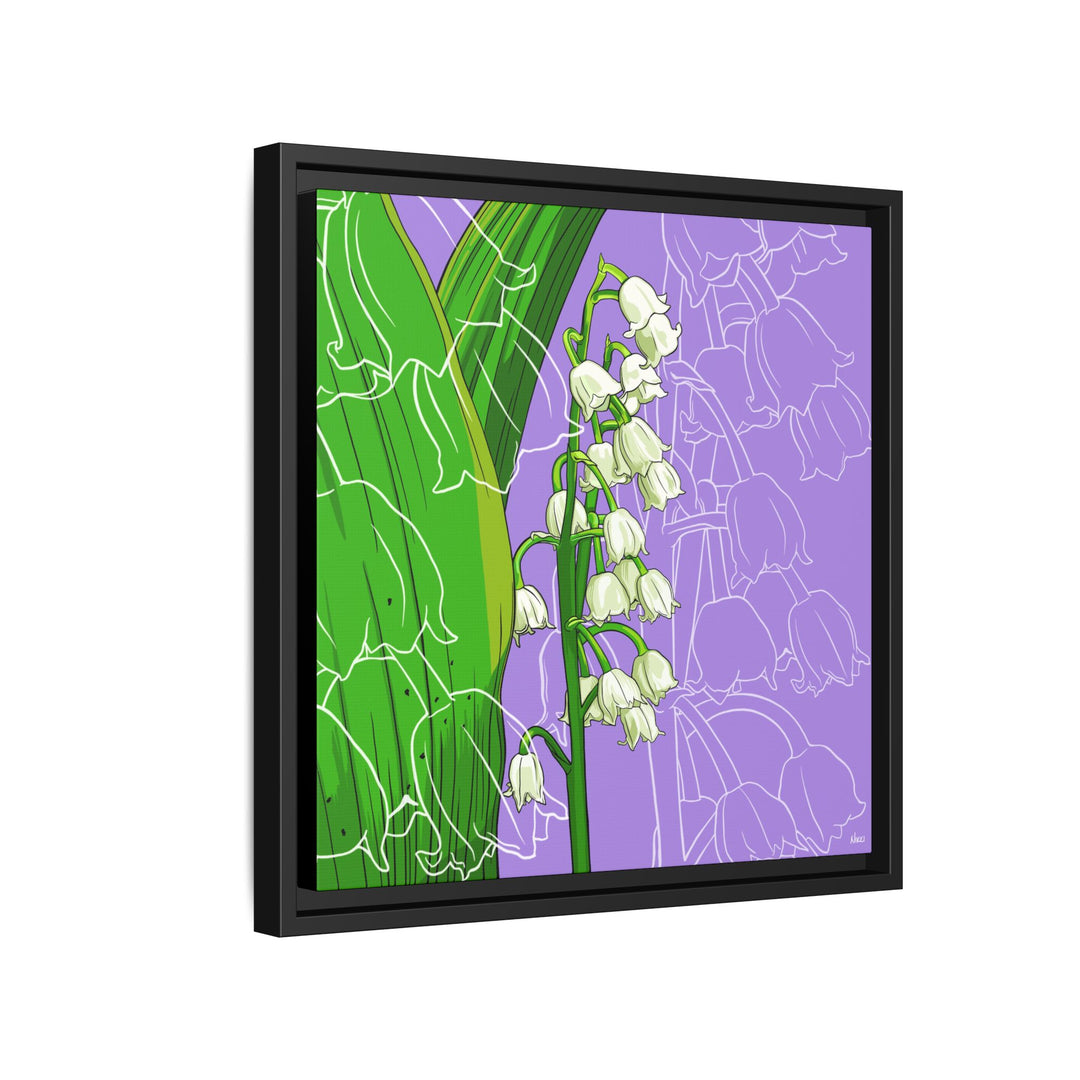 Lily of the Valley: May Birth Month Flower — Framed Canvas Print Wall Art