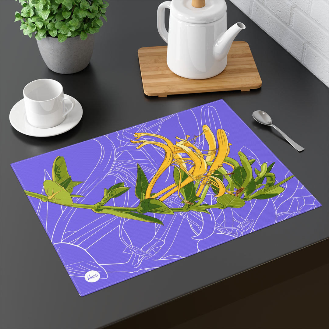 Honeysuckle Cotton Twill Placemat — June Birth Month Flower