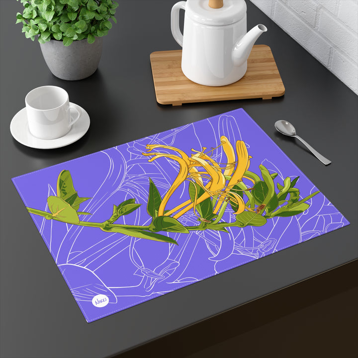 Honeysuckle Cotton Twill Placemat — June Birth Month Flower