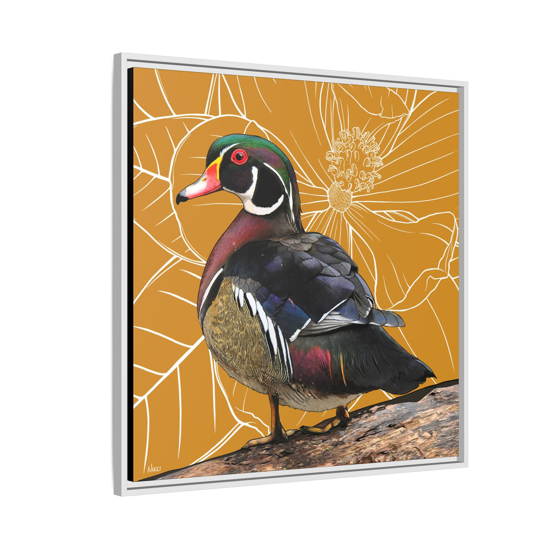 Wood Duck: Mississippi State Bird — Framed Canvas Print Wall Art