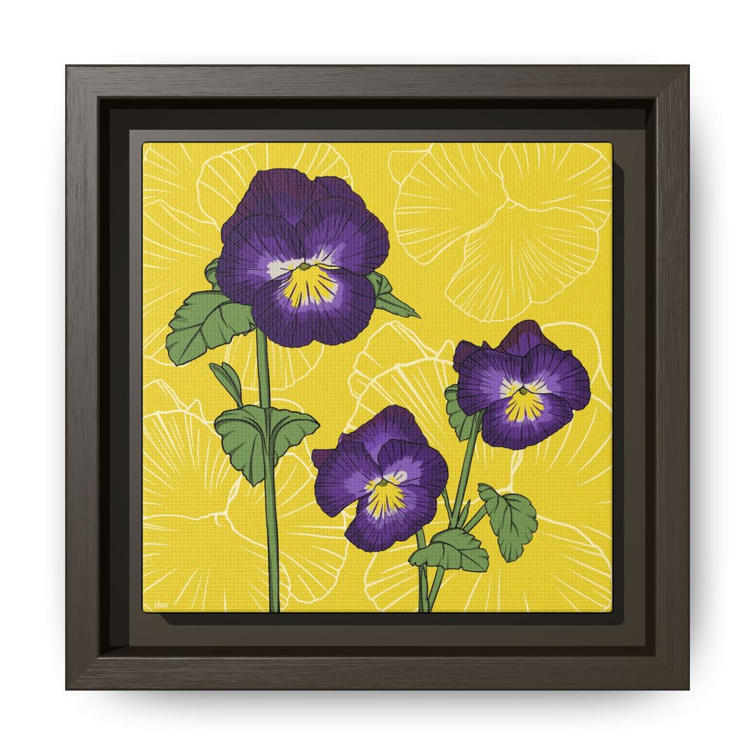 Violet: February Birth Month Flower — Framed Canvas Print Wall Art