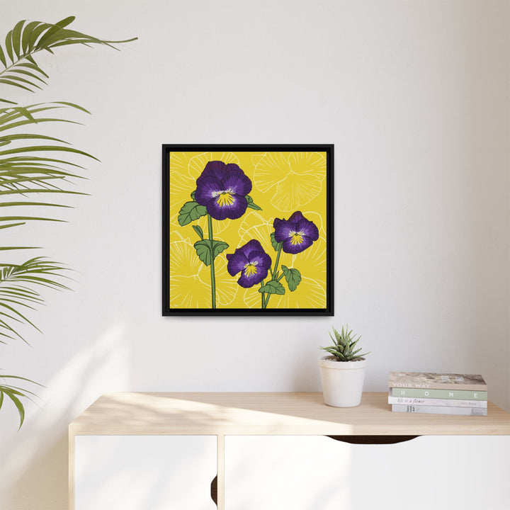 Violet: February Birth Month Flower — Framed Canvas Print Wall Art