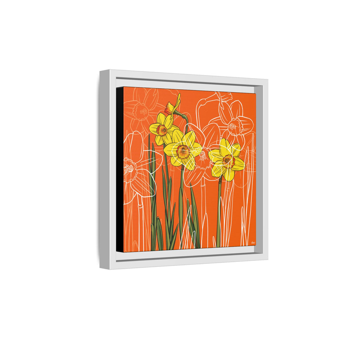 Daffodil: March Birth Month Flower — Framed Canvas Print Wall Art