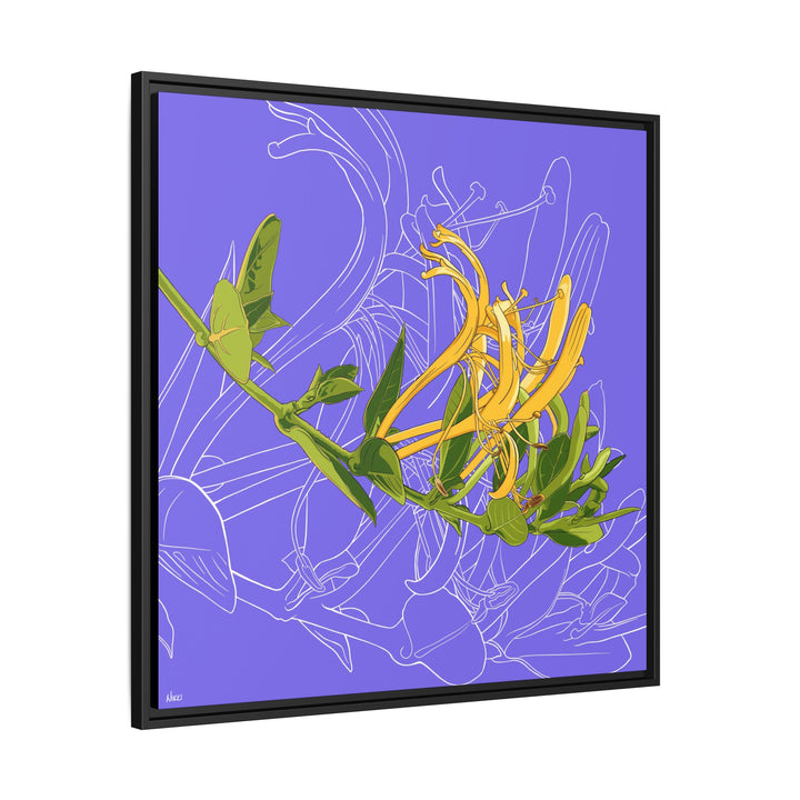 Honeysuckle: June Birth Month Flower — Framed Canvas Print Wall Art