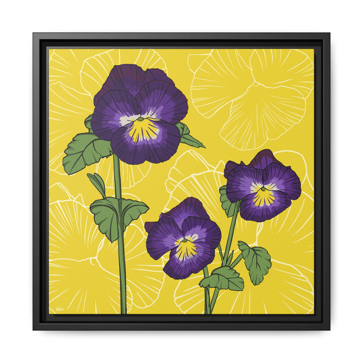 Violet: February Birth Month Flower — Framed Canvas Print Wall Art