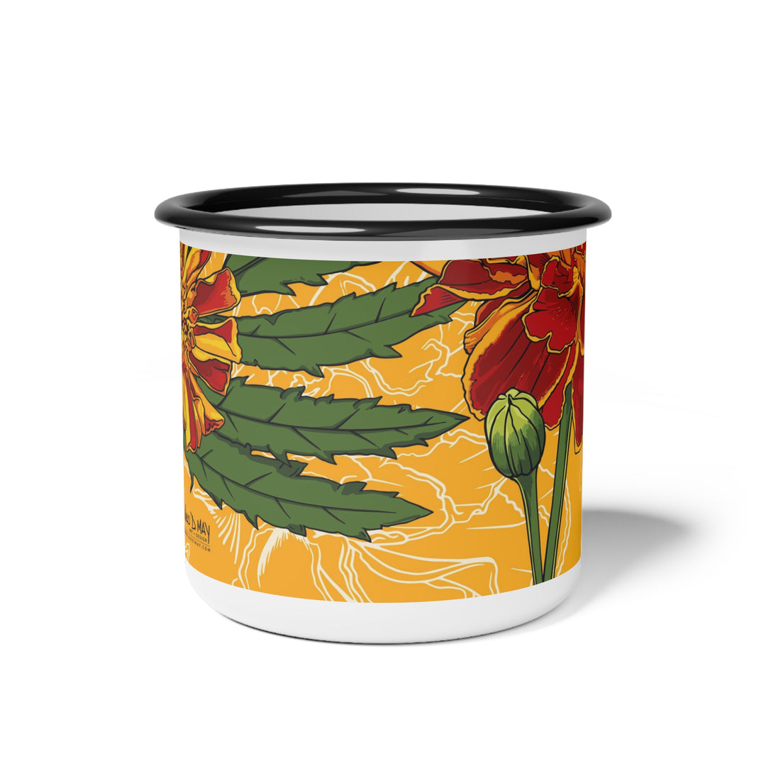 Marigold Enamel Camp Mug — October Birth Month Flower
