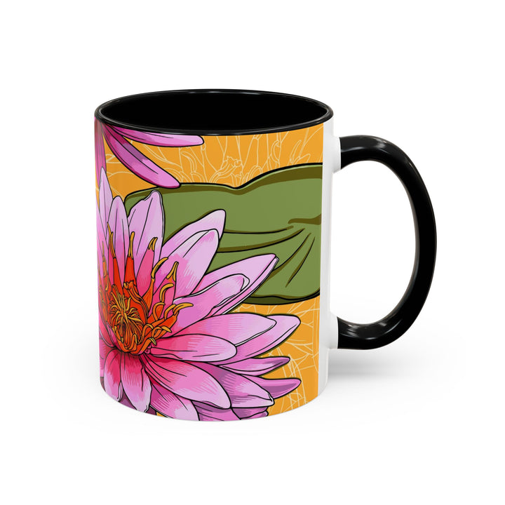 Pink Water Lily Ceramic Coffee Mug – July Birth Month Flower