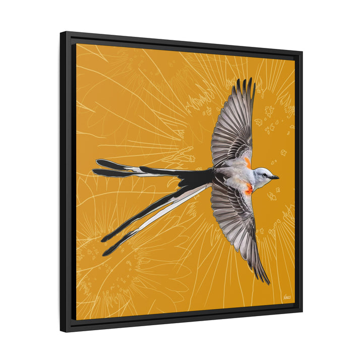 Scissor Tailed Flycatcher: Oklahoma State Bird — Framed Canvas Print Wall Art
