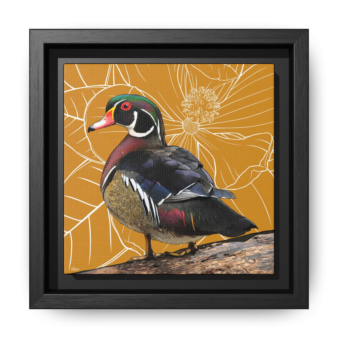 Wood Duck: Mississippi State Bird — Framed Canvas Print Wall Art