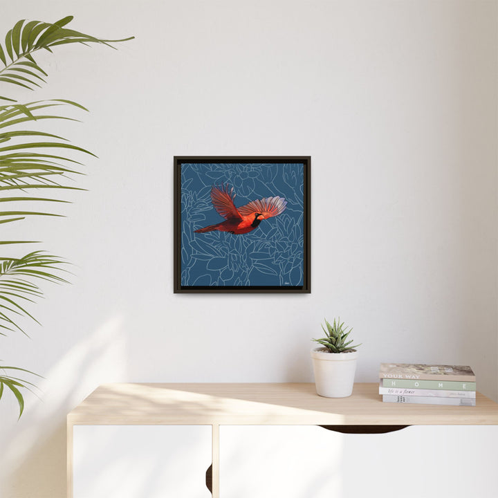 Northern Cardinal: Kentucky State Bird — Framed Canvas Print