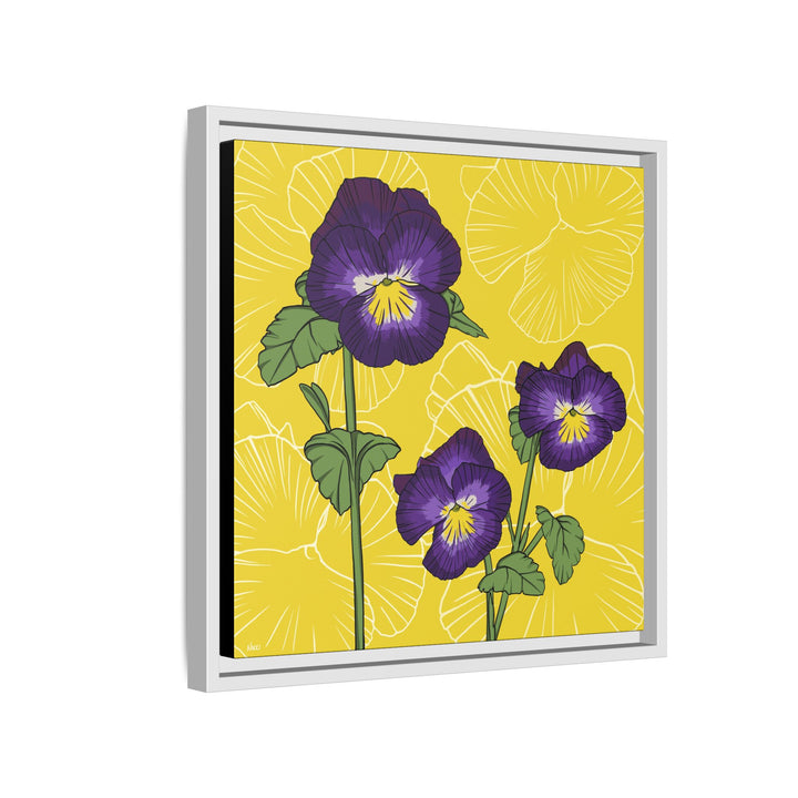 Violet: February Birth Month Flower — Framed Canvas Print Wall Art