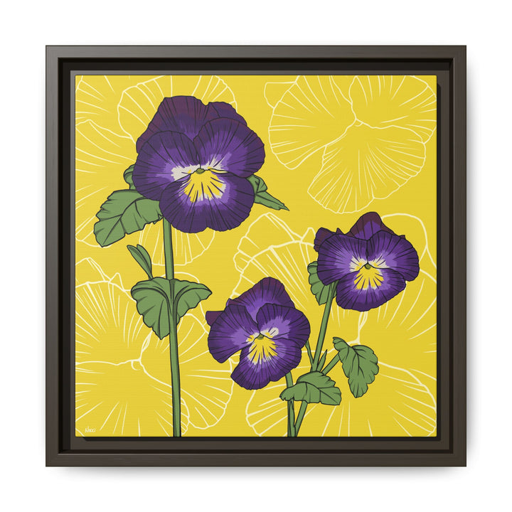 Violet: February Birth Month Flower — Framed Canvas Print Wall Art