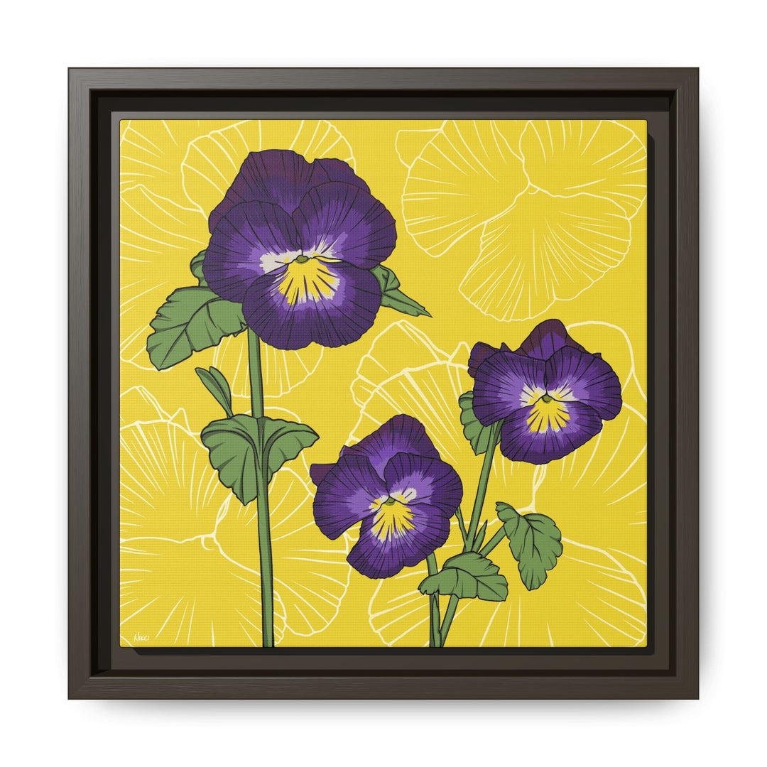 Violet: February Birth Month Flower — Framed Canvas Print Wall Art
