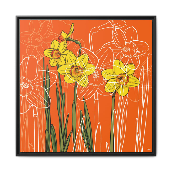 Daffodil: March Birth Month Flower — Framed Canvas Print Wall Art