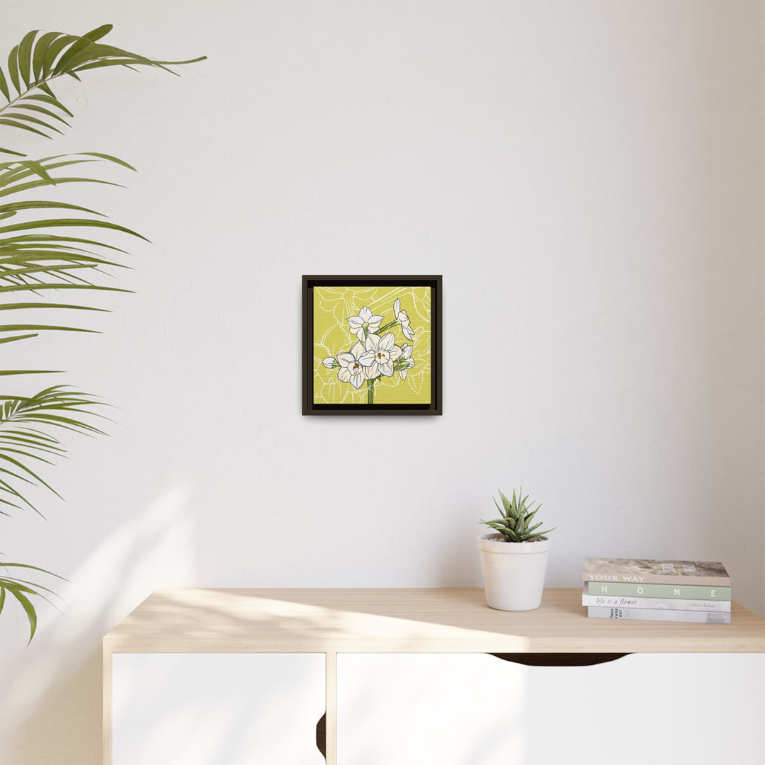 Paperwhite: December Birth Month Flower — Framed Canvas Print Wall Art