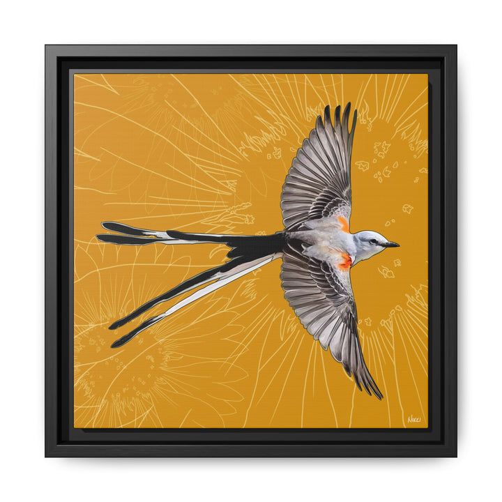Scissor Tailed Flycatcher: Oklahoma State Bird — Framed Canvas Print Wall Art