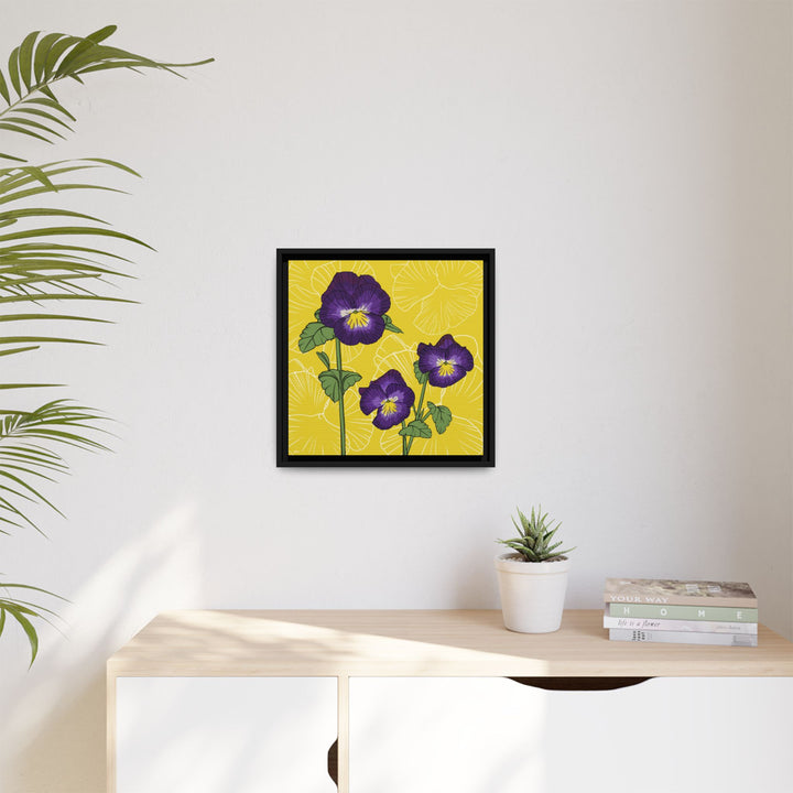 Violet: February Birth Month Flower — Framed Canvas Print Wall Art