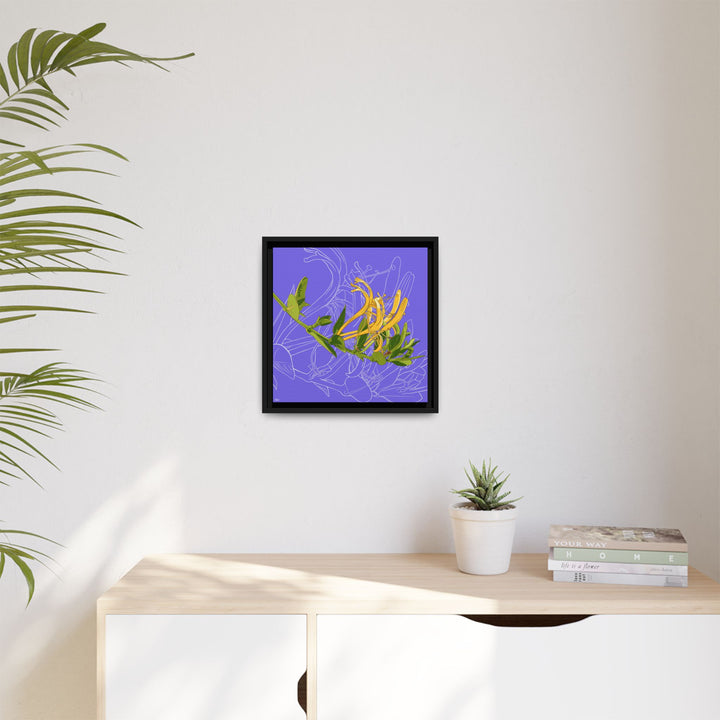 Honeysuckle: June Birth Month Flower — Framed Canvas Print Wall Art
