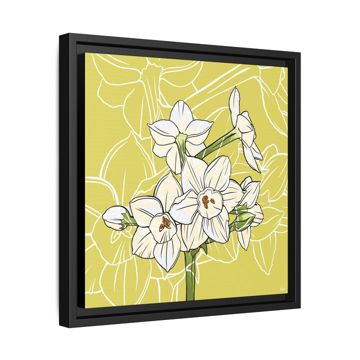Paperwhite: December Birth Month Flower — Framed Canvas Print Wall Art