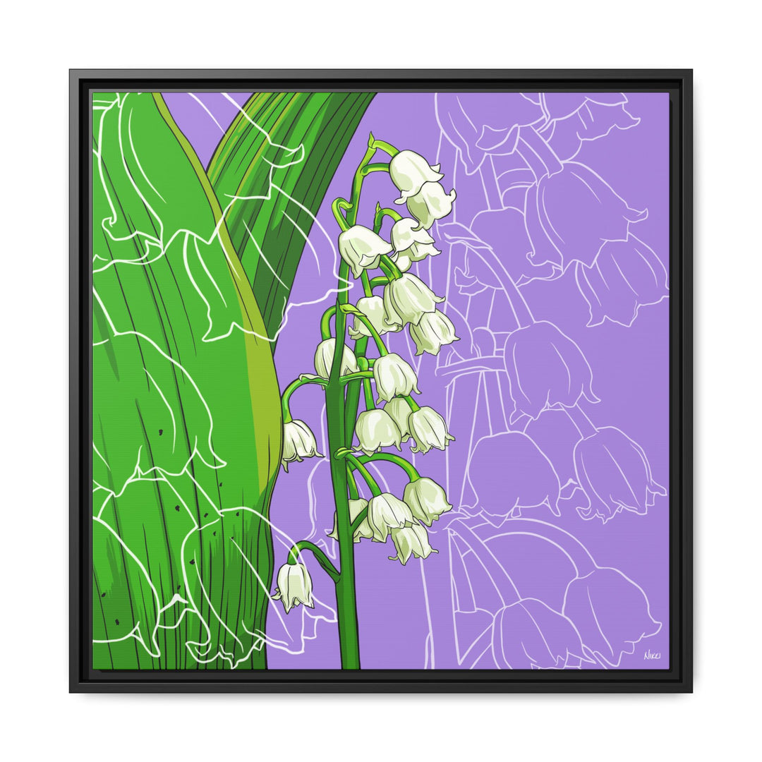 Lily of the Valley: May Birth Month Flower — Framed Canvas Print Wall Art