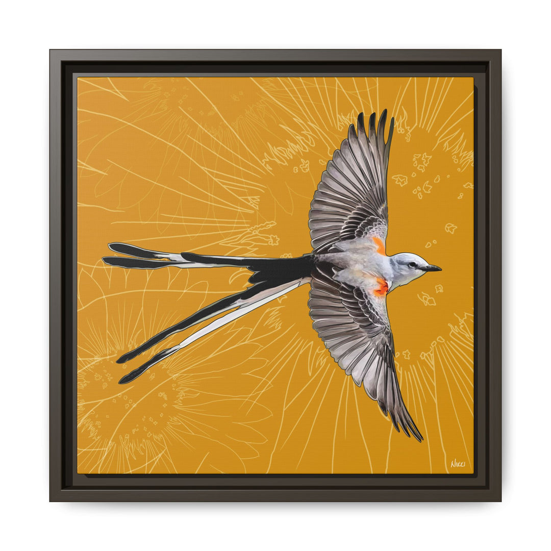 Scissor Tailed Flycatcher: Oklahoma State Bird — Framed Canvas Print Wall Art