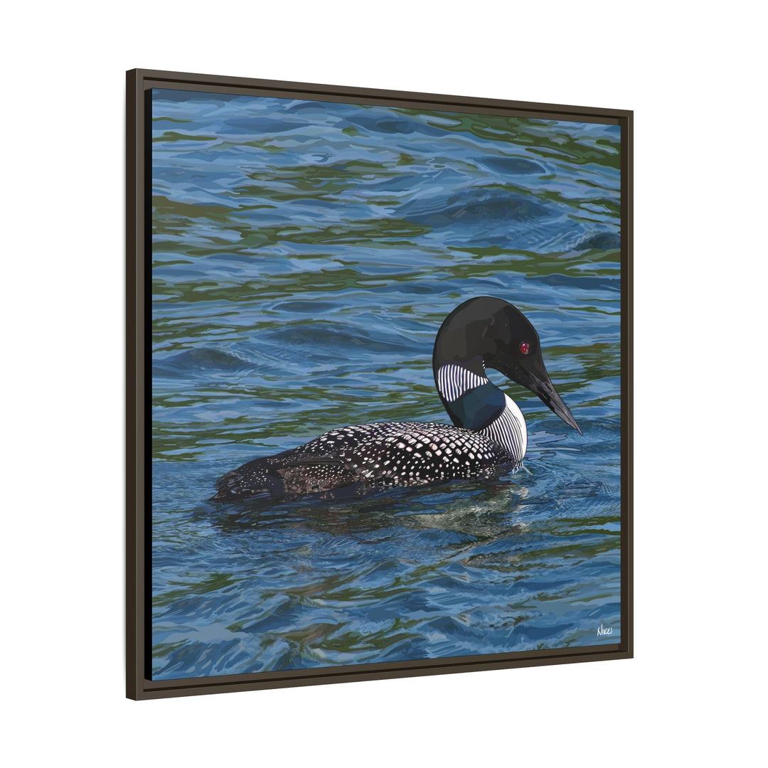 Common Loon: Minnesota State Bird — Framed Canvas Print Wall Art