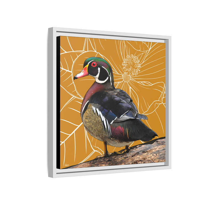 Wood Duck: Mississippi State Bird — Framed Canvas Print Wall Art