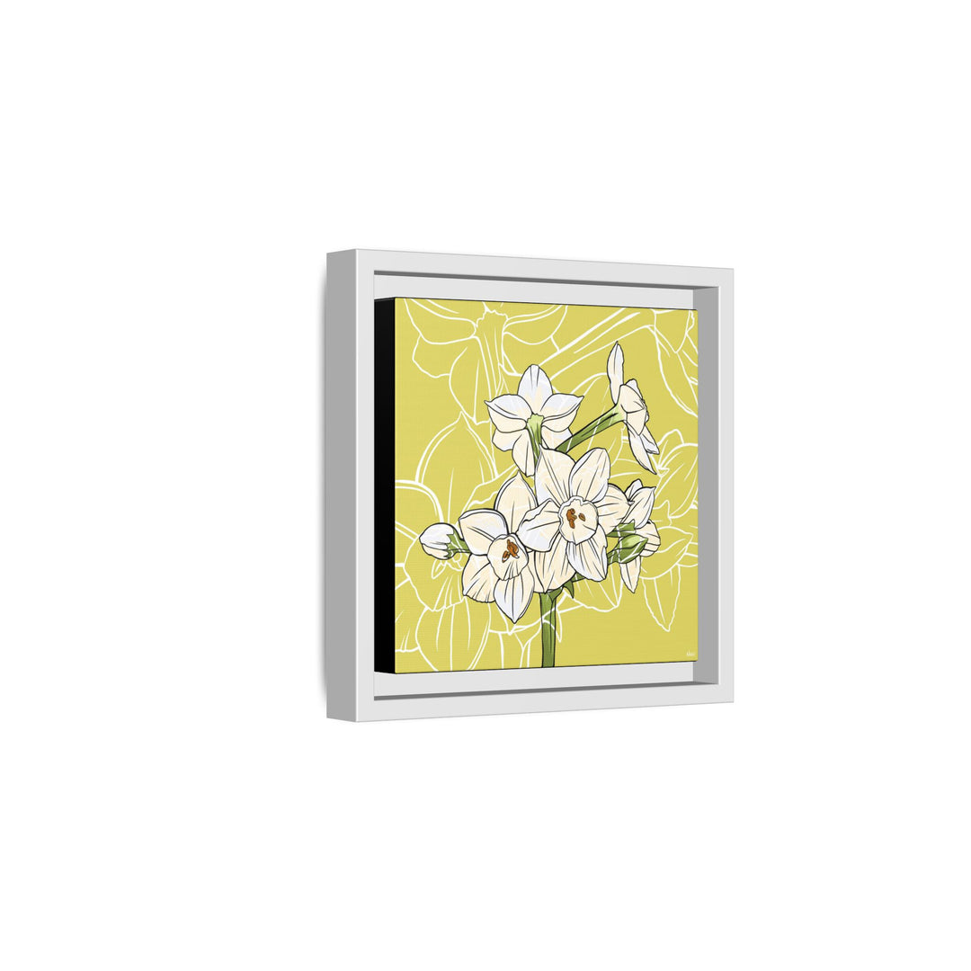 Paperwhite: December Birth Month Flower — Framed Canvas Print Wall Art