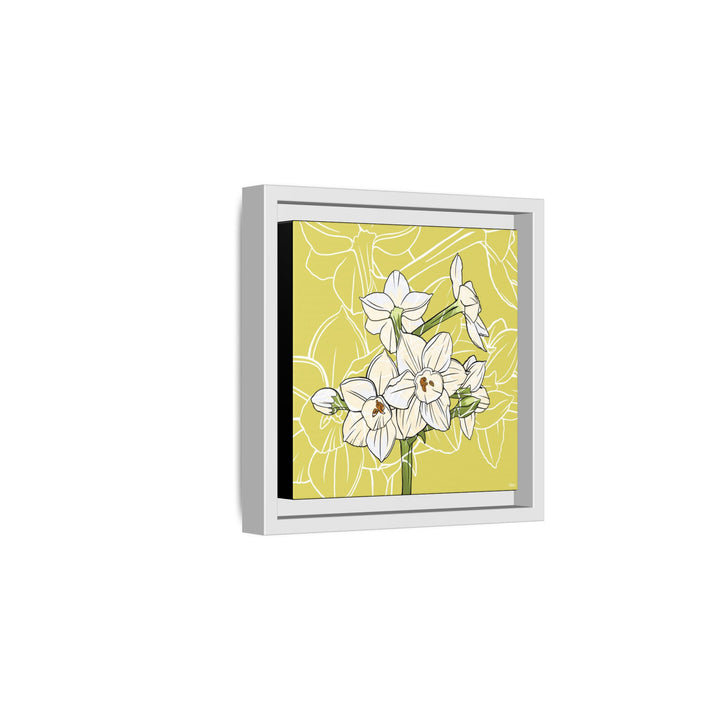Paperwhite: December Birth Month Flower — Framed Canvas Print Wall Art