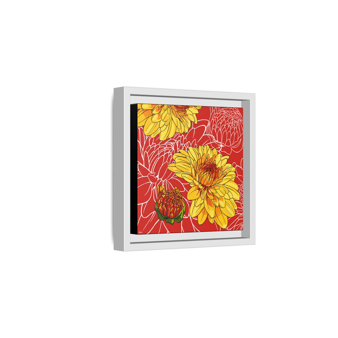 Chrysanthemum: November Birth Month Flower — Framed Canvas Print Wall Art