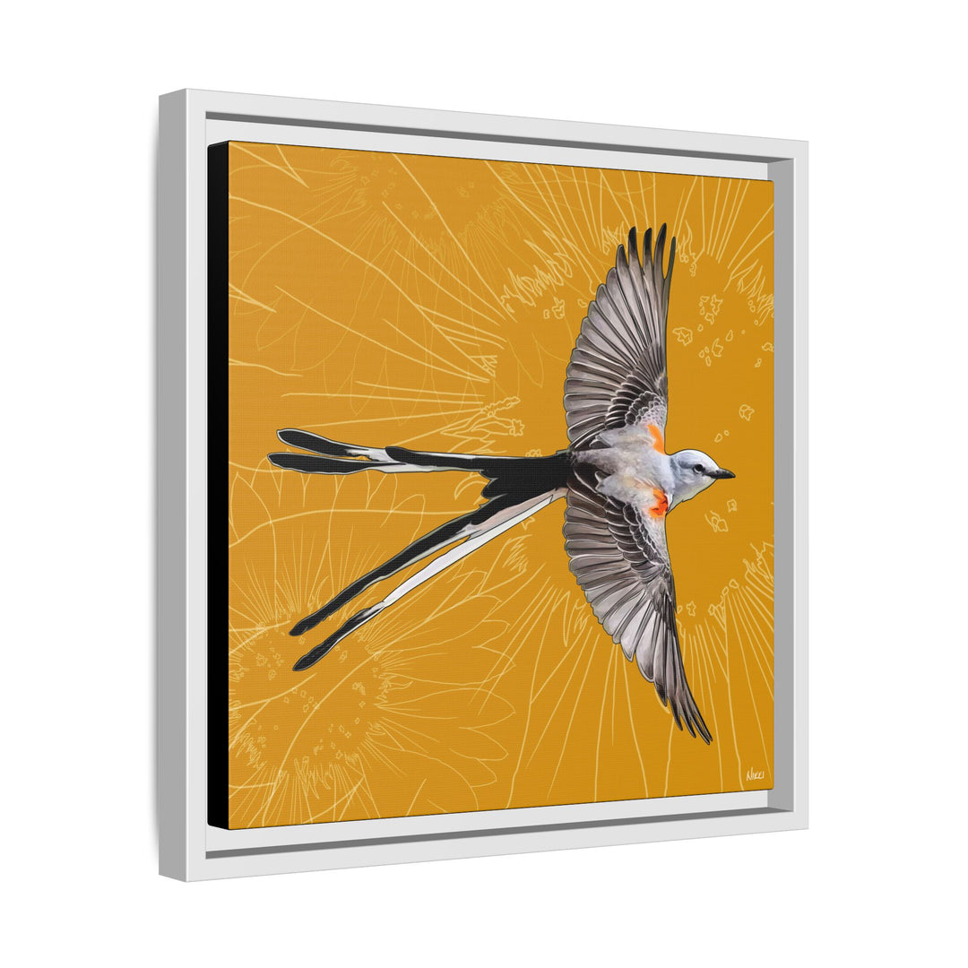 Scissor Tailed Flycatcher: Oklahoma State Bird — Framed Canvas Print Wall Art