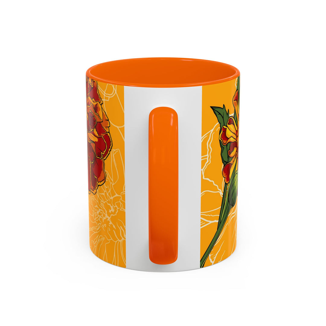 Marigold Ceramic Coffee Mug — October Birth Month Flower