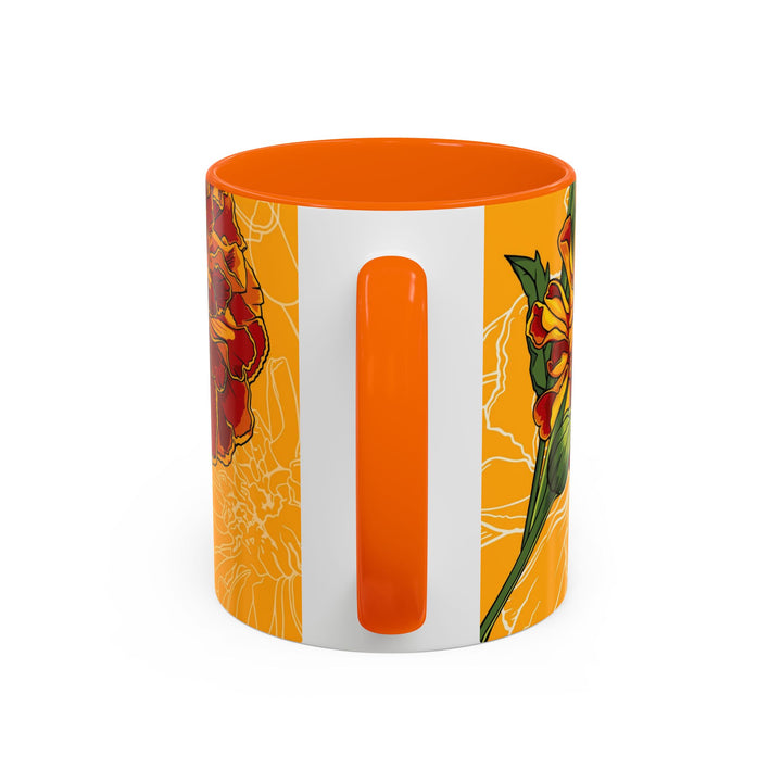 Marigold Ceramic Coffee Mug — October Birth Month Flower