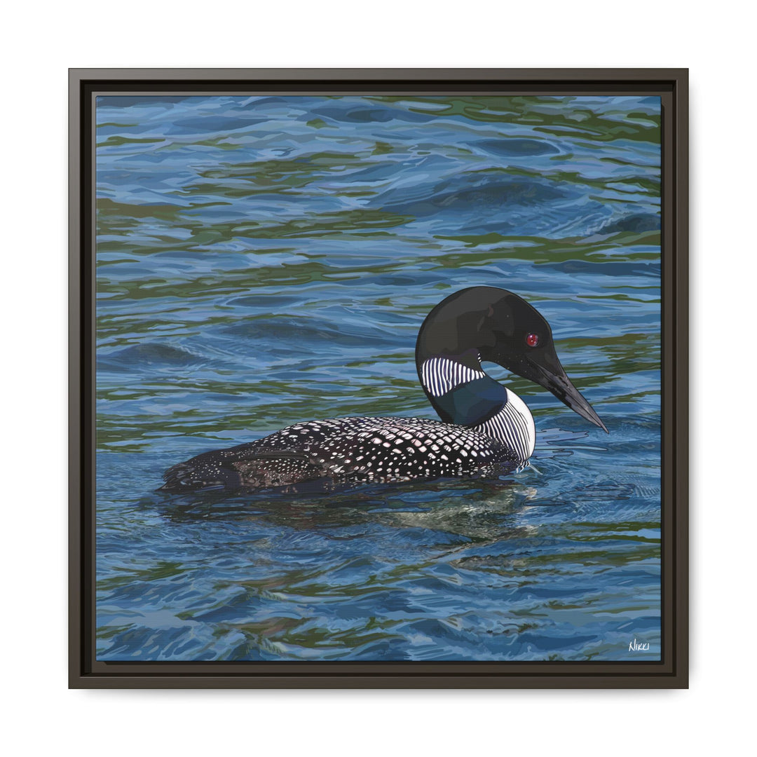Common Loon: Minnesota State Bird — Framed Canvas Print Wall Art