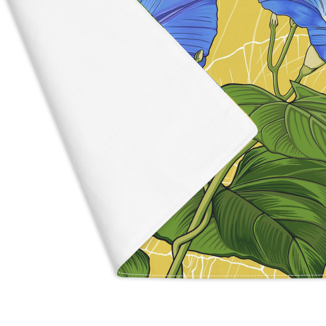 Blue Morning Glory Cotton Twill Placemat — September Birth Month Flower