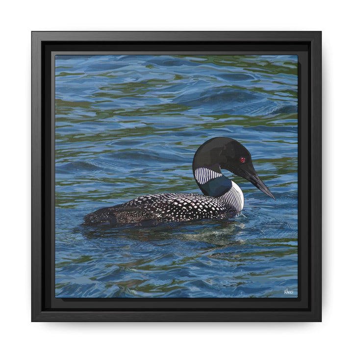 Common Loon: Minnesota State Bird — Framed Canvas Print Wall Art