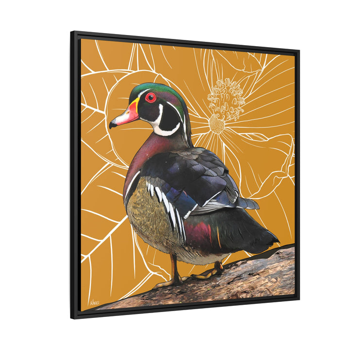 Wood Duck: Mississippi State Bird — Framed Canvas Print Wall Art