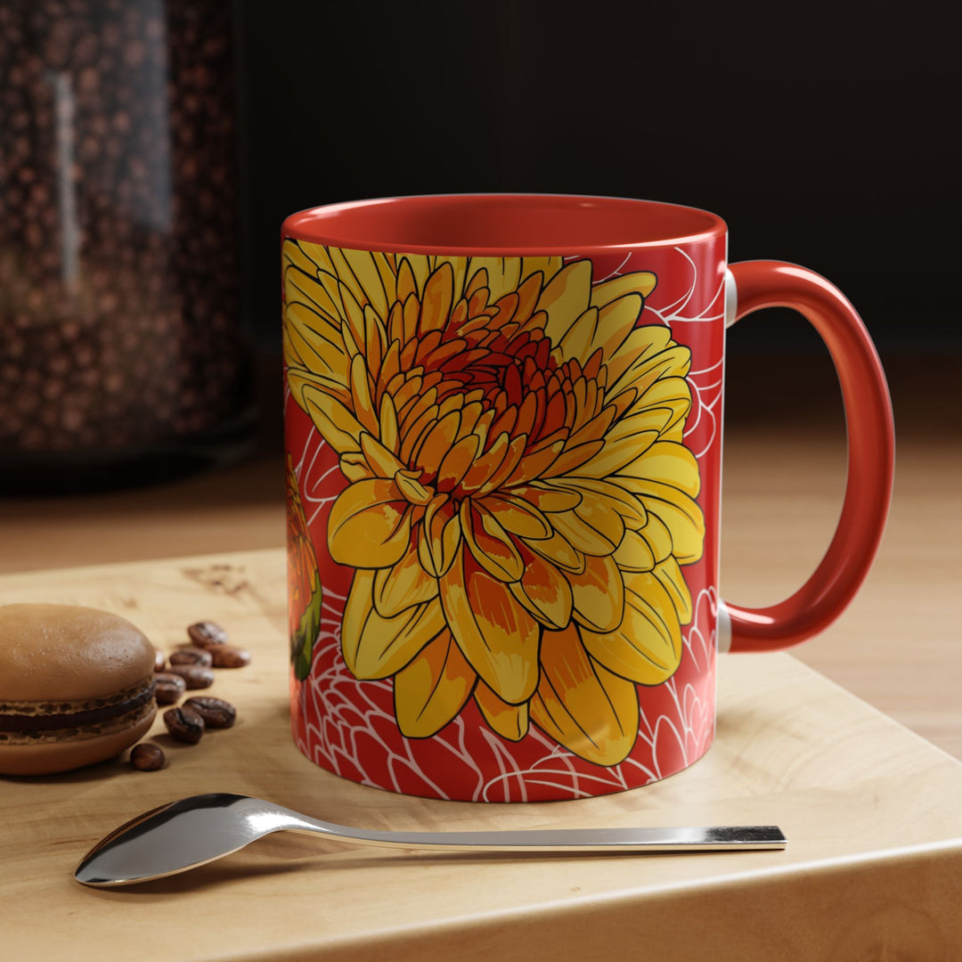 Chrysanthemum Ceramic Coffee Mug – November Birth Month Flower