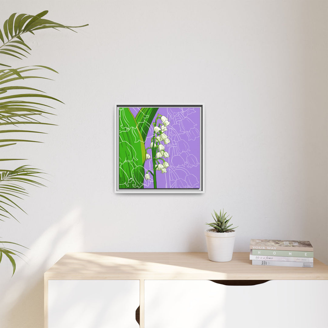 Lily of the Valley: May Birth Month Flower — Framed Canvas Print Wall Art