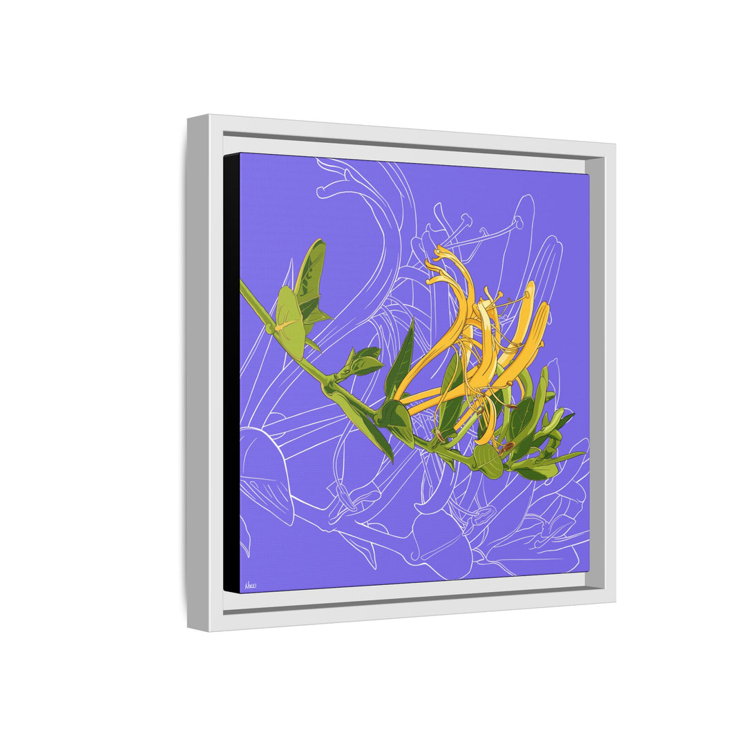 Honeysuckle: June Birth Month Flower — Framed Canvas Print Wall Art