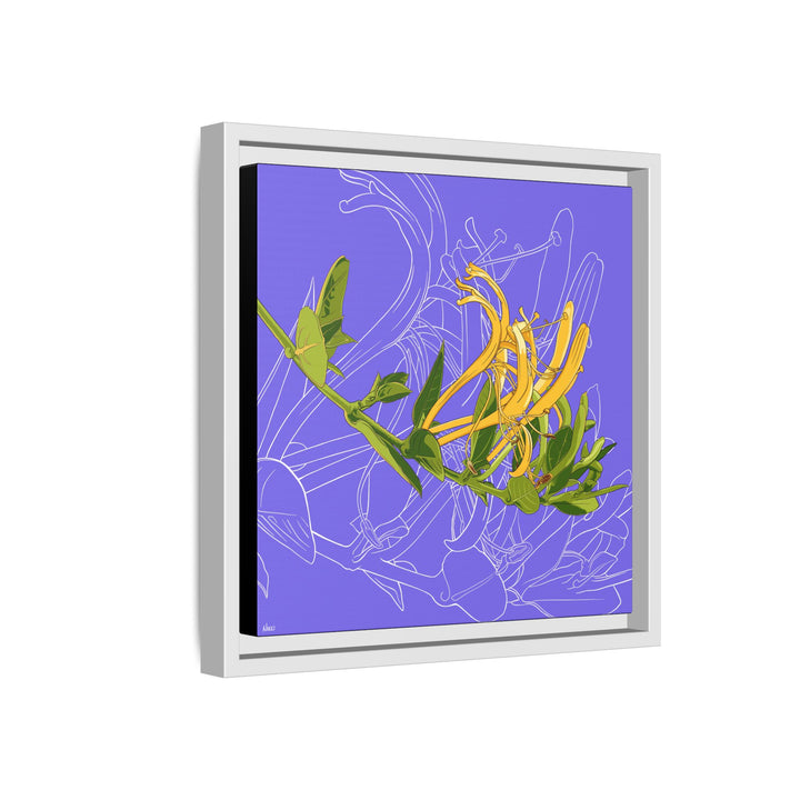 Honeysuckle: June Birth Month Flower — Framed Canvas Print Wall Art