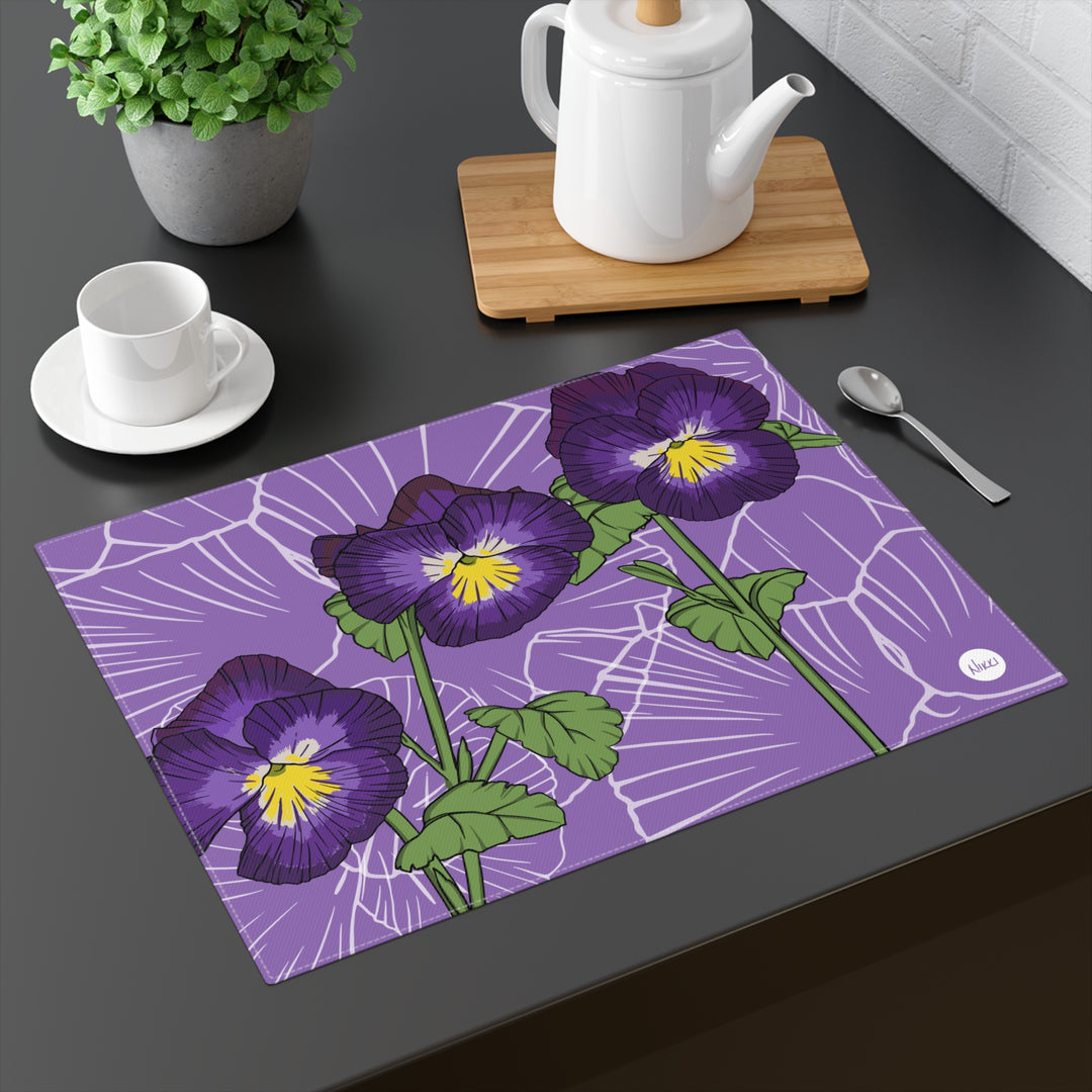 Violet Cotton Twill Placemat — February Birth Month Flower