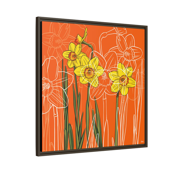 Daffodil: March Birth Month Flower — Framed Canvas Print Wall Art