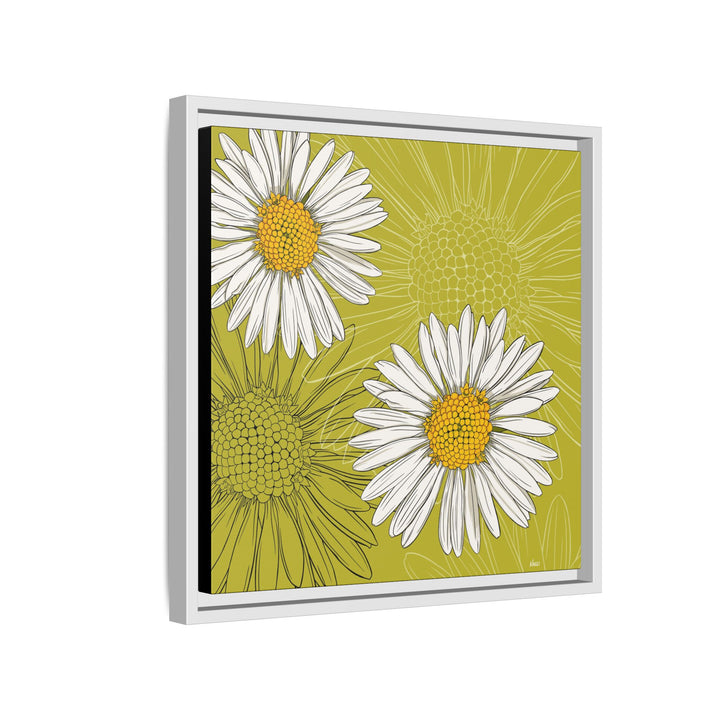 Daisy: April Birth Month Flower — Framed Canvas Print Wall Art